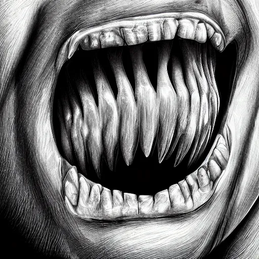 Prompt: human mouth on an elbow, digital art, hyper detailed