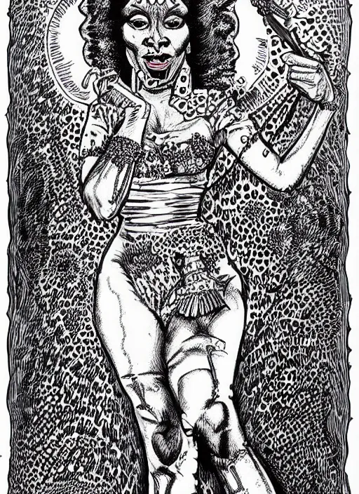 Prompt: voodoo queen drawing by R. Crumb, pen and ink, hd, intricate