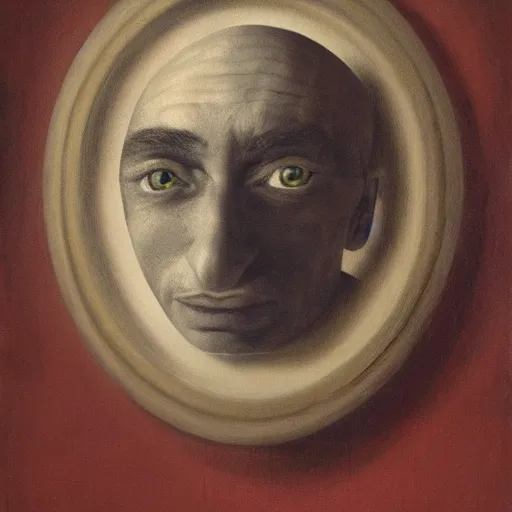 Image similar to a portrait of a strange man with strange mirror eyes. hyperrealistic