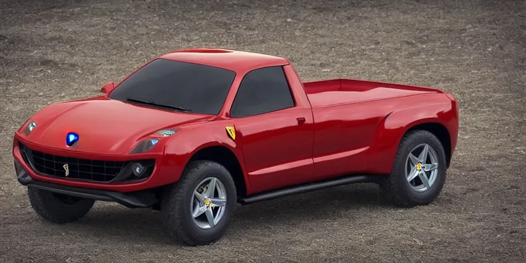 Image similar to “2020 Ferrari Pickup Truck, HD, ultra Realistic”