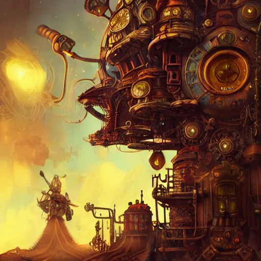 Image similar to psychedelic steampunk art, epic, 4k, concept art, detailed