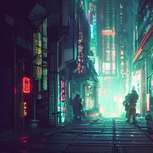 Image similar to a dark alleyway of a cyberpunk city, intricate artwork by Tooth Wu and wlop and beeple, octane render, hyper realism, 8k