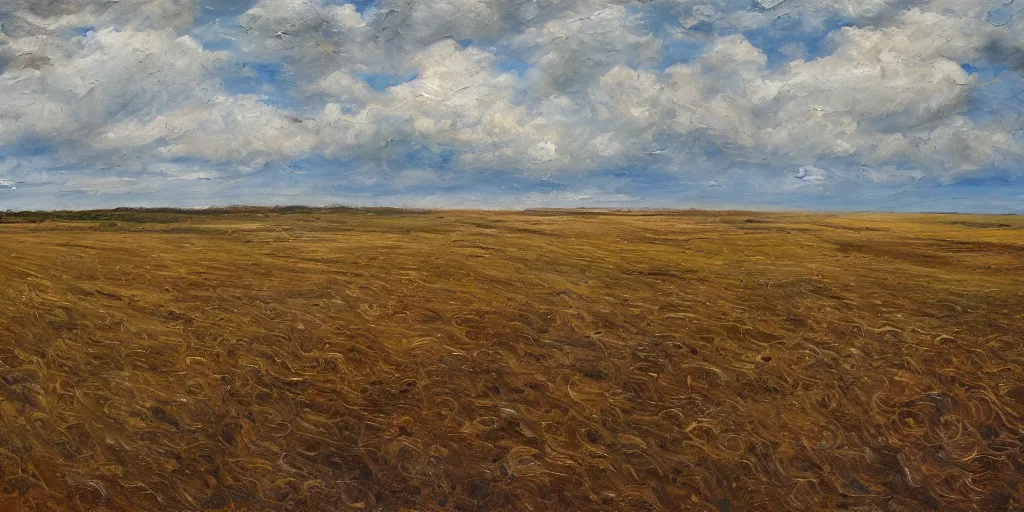 Prompt: the corpse of God lies in the fields, with humanity standing victorious, oil painting 4k, sharp brushstrokes