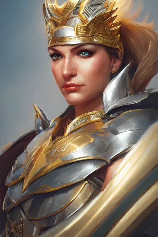 Image similar to amazon valkyrie athena, d & d, fantasy, portrait, highly detailed, headshot, digital painting, trending on artstation, concept art, sharp focus, illustration, art by artgerm and greg rutkowski and magali villeneuve