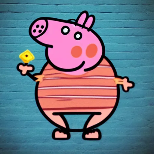 Image similar to peppa pig head make of turbo