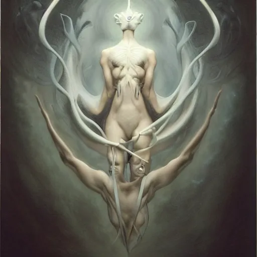 Image similar to people tethered and sewn to each other, in the style of peter mohrbacher by weta digital and beth cavener, high face symmetry, intricate, masterpiece, award winning, high face symmetry, intricate