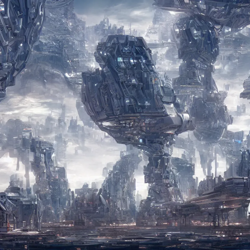 Image similar to highly detailed arcology city in a utopian future, digital art, cinematic shot