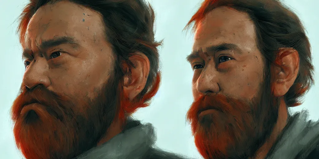 Image similar to red beard by akira kurosawa, cinematic shot, oil painting by jama jurabaev, extremely detailed, brush hard, artstation, for aaa game, high quality, brush stroke