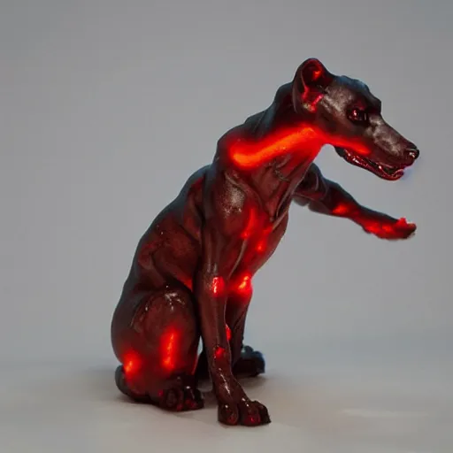 Prompt: cerberus with flaming skin