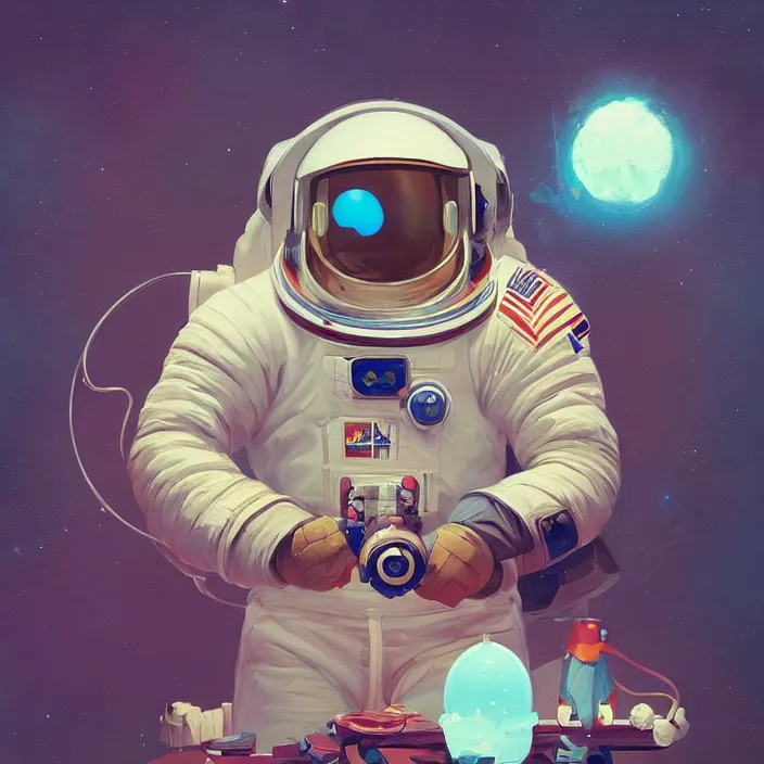 Image similar to a beautiful painting of a astronaut by sergey kolesov and sachin teng and pascal blanche. in style of digital art. colorful comic, symmetry, hyper detailed. octane render. trending on artstation