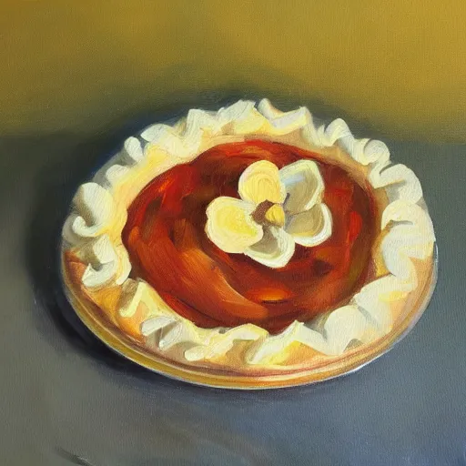 Image similar to a pie flower, oil painting