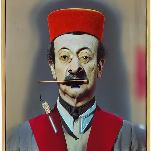 Image similar to A Ottoman cyborg, portrait, by Nam June Paik, Man Ray, Annie Liebovitz