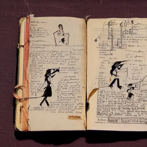 Prompt: an old journal page describing types of TikTok dances with rich illustrations