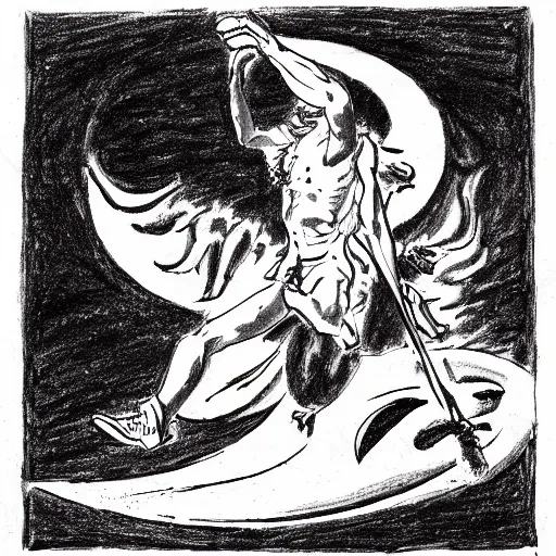 Image similar to apollo screaming, illustration drawing