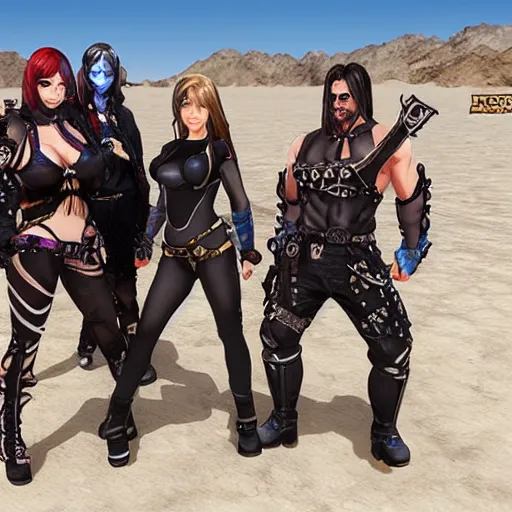 Prompt: dead of alive video game team ninja on the playa