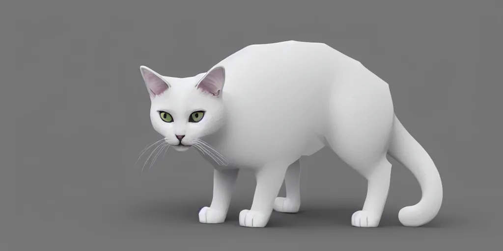 Image similar to Low polygon render of a cat on a white background, isometric 3d, ultra HD
