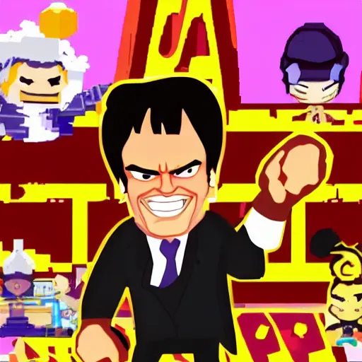 Image similar to quentin tarantino in the video game little fighters 2