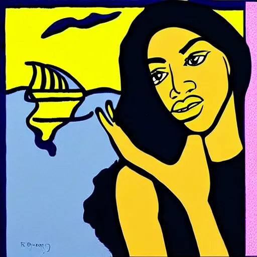 Prompt: “Drowning african american Girl” by Roy Lichtenstein