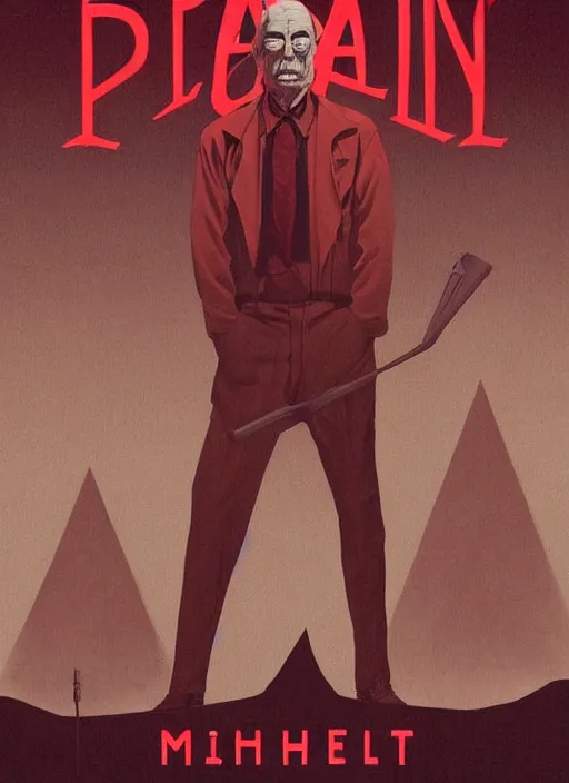 Prompt: Twin Peaks poster artwork by Michael Whelan and Tomer Hanuka, Rendering of evil landlord, full of details, by Makoto Shinkai and thomas kinkade, Matte painting, trending on artstation and unreal engine