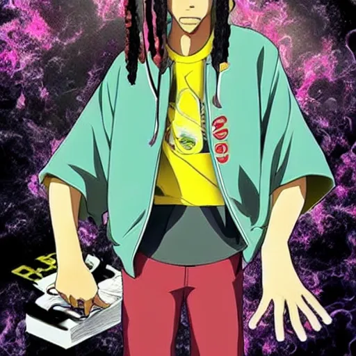Image similar to Snoop dog is an anime protagonist