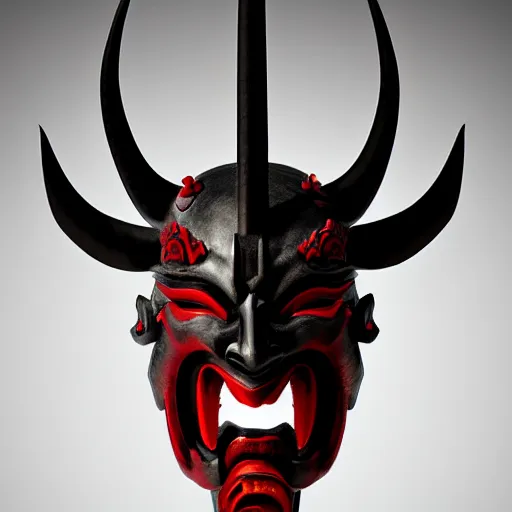 Image similar to demon samurai mask on hell by mario feng, mohamed reda