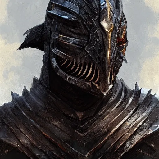 Image similar to digital art painting of a black dragonborn!!! wearing ( ( ( ( armored ) ) ) ) wizard robes!!!, dnd portrait painted by craig mullins and gaston bussiere and greg rutkowski