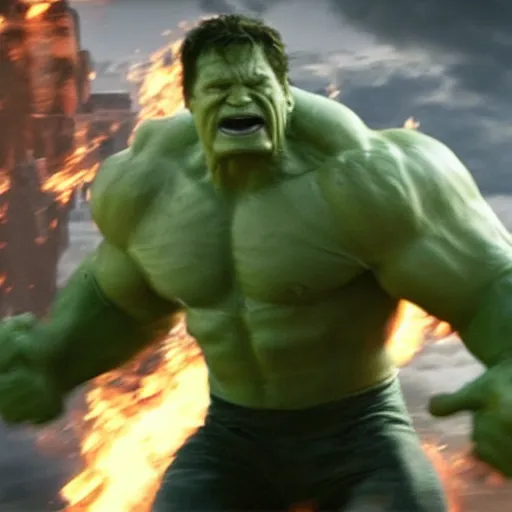 Image similar to Avengers Movie with Betty White as the HULK, action sequence, action shot, fluid, kinetic, frenetic, grandmotherly, 8K, 4K, action shot, movie still, cinematic