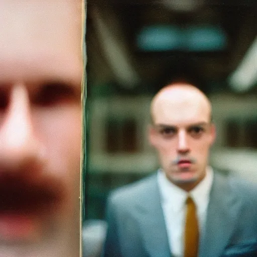 Image similar to a man with a look of extreme confusion on his face, kodak portra