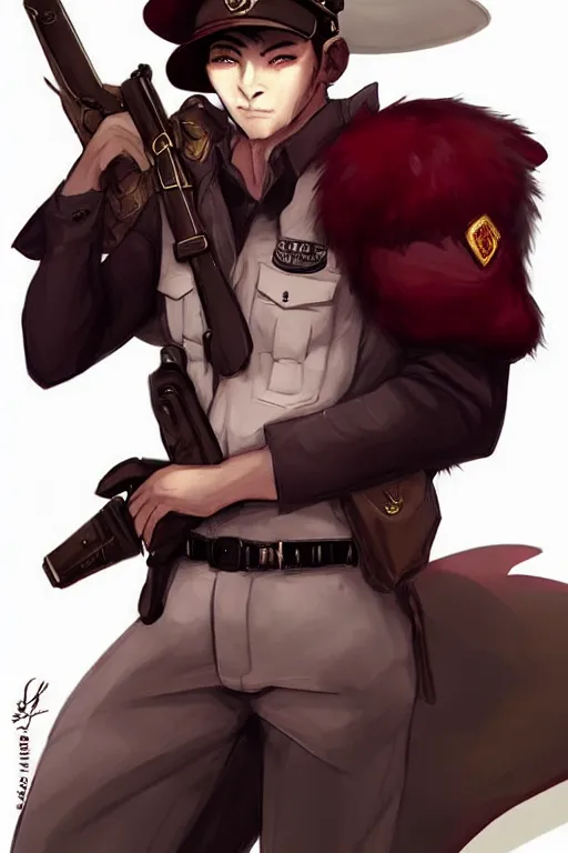 Prompt: beautiful portrait commission of a male furry anthro!!! fruit bat wearing military clothes and a maroon beret. Active Warzone with guns and explosions Atmospheric. Character design by charlie bowater, ross tran, artgerm, and makoto shinkai, detailed, inked, western comic book art. male furry anthro!!! fruit bat