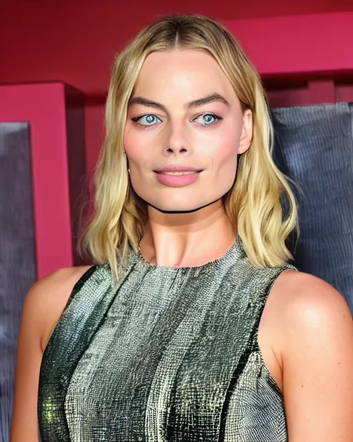 Image similar to margot robbie as the borg queen