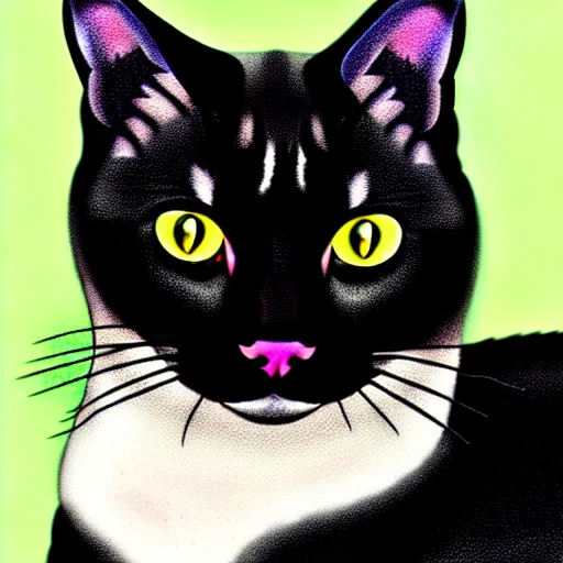 Prompt: a cat colored like an Oreo, photorealistic