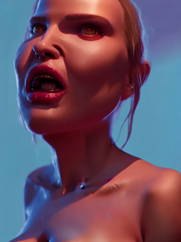 Image similar to hyperrealistic rendering, fat smooth john carpenter flesh monster natalie portman, artstation, volumetric lighting, octane render, sylvain sarrailh