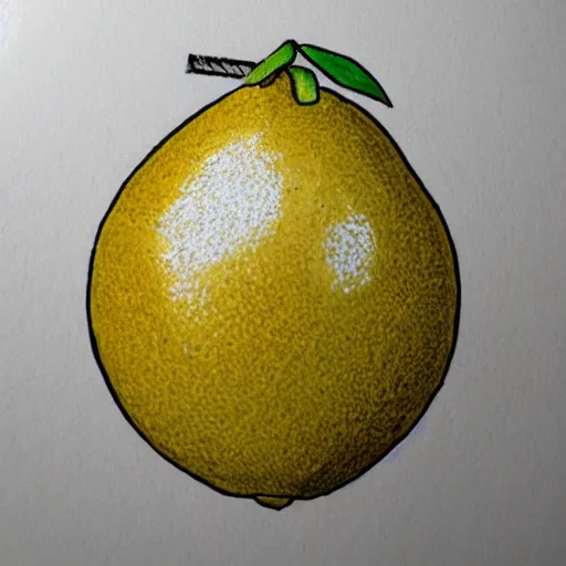 Image similar to professional liner sketch of a lemon