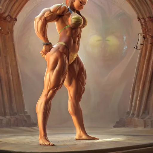 Image similar to bodybuilder panada, au naturel, hyper detailed, digital art, trending in artstation, cinematic lighting, studio quality, smooth render, unreal engine 5 rendered, octane rendered, art style by klimt and nixeu and ian sprigger and wlop and krenz cushart