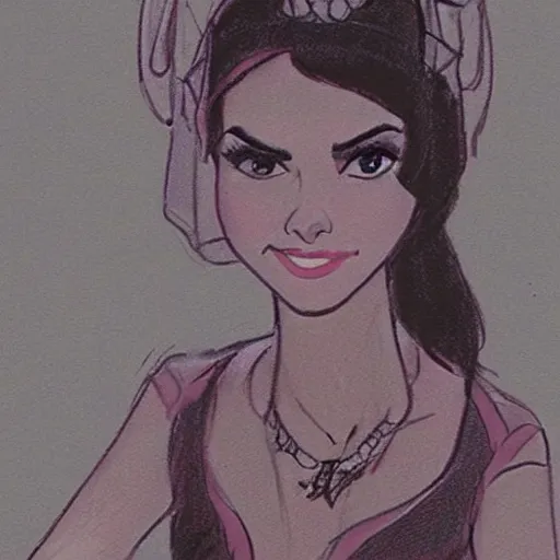 Image similar to milt kahl sketch of victoria justice as princess padme from star wars episode 3