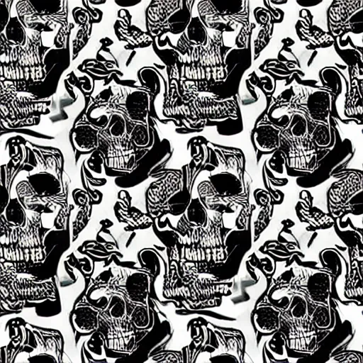 Image similar to old school, retro vintage doodle tattoo seamless pattern. rose, skull, knife. - h 6 4 - w 8 9 6