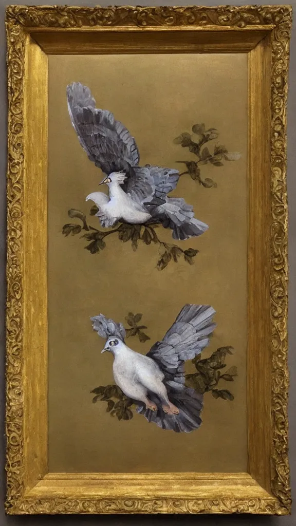 Image similar to rococo painting of a pigeon