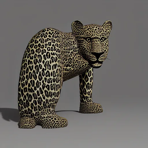 Prompt: Leopard 3d sculpture
