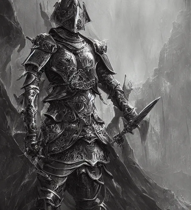 Prompt: a knight in the style of dark fantasy art in the style of high fantasy art trending on artstation deviantart pinterest hyper detailed photorealistic highlights and shadow hd 8 k post - processing high resolution