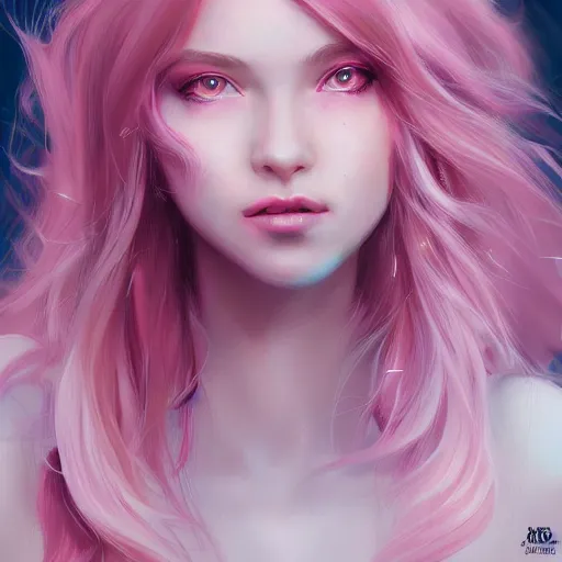 Image similar to teen girl, pink hair, gorgeous, amazing, elegant, intricate, highly detailed, digital painting, artstation, concept art, sharp focus, illustration, art by Ross tran