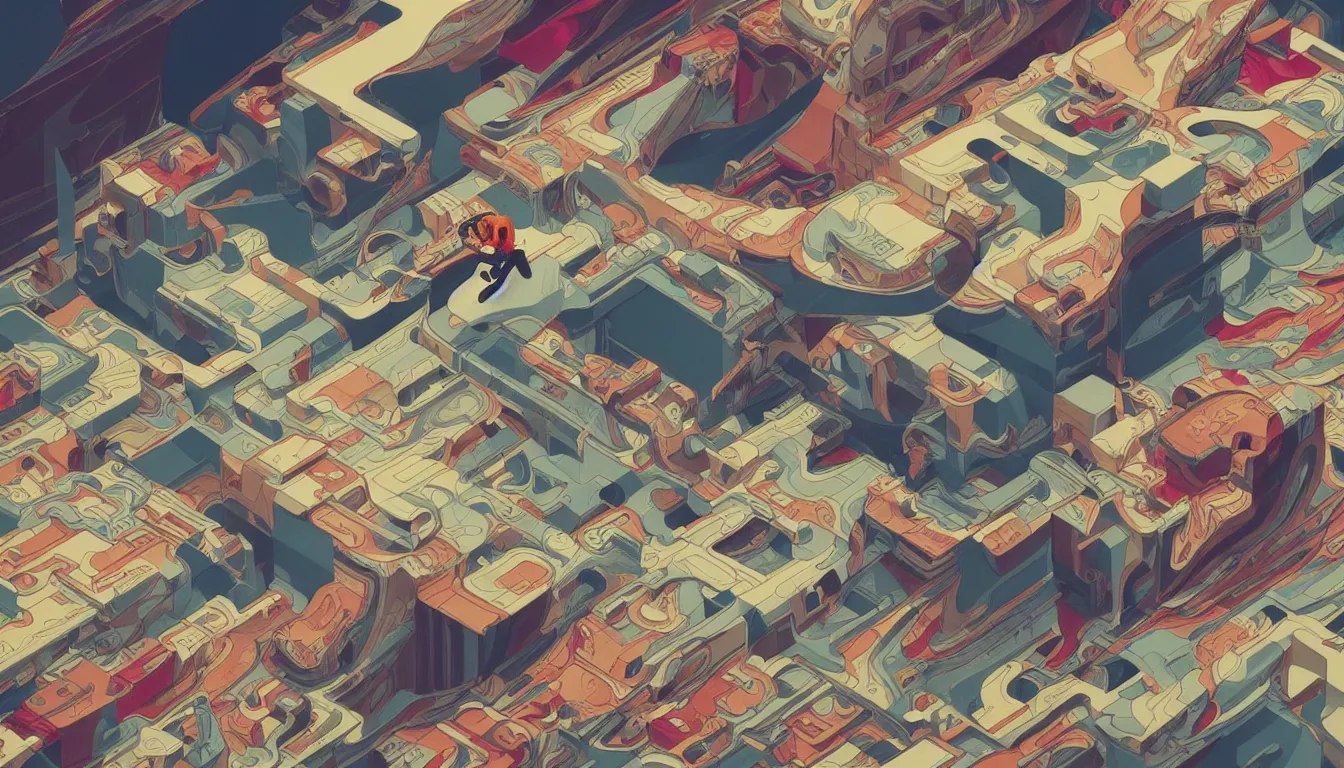 Image similar to excellent painted isometric view of 'nike air max 1', high quality masterpiece painted, patterned background, 4k, trending on artstation, octane render, art by James Jean and artgerm and greg rutkowski and alphonse mucha and craig mullins and James Jean and Andrei Riabovitchev and Marc Simonetti and peter mohrbacher