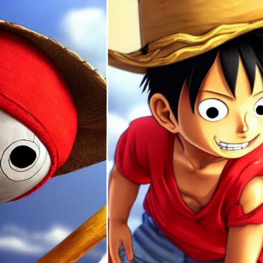 Prompt: A photo of a real-life luffy as little kid , Studio Lighting, High Detail, 4K, Title-Shift, Hyperrealism