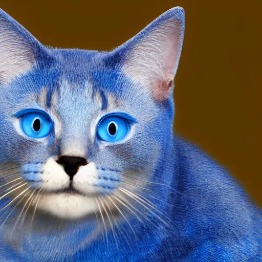 Prompt: photograph of a blue cat, detailed, high quality