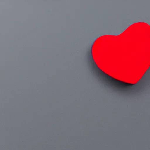 Image similar to 3d render of a badly formed red putty heart shape in the middle of a gray sheet of paper