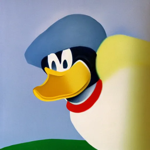 Image similar to donald duck painted by magritte