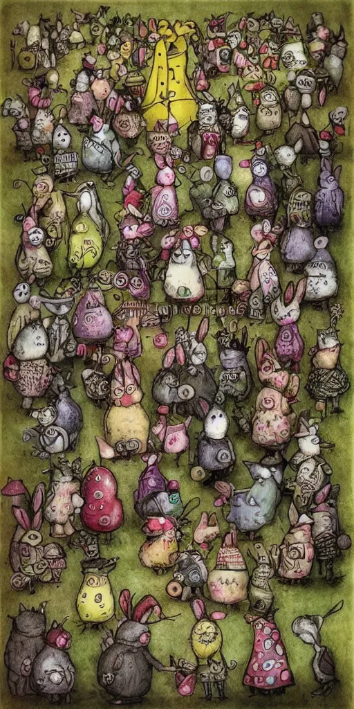 Prompt: a vintage easter parade by alexander jansson