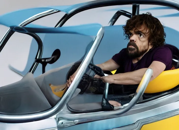 Prompt: peter dinklage tikes cozy coupe, movie still, from the new the wrestler movie, 8 k, realistic
