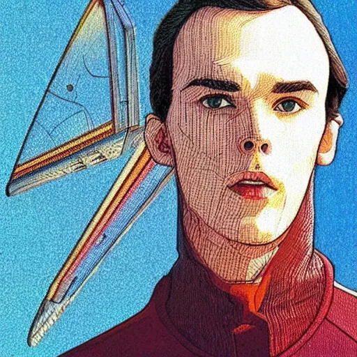 Image similar to “ nicholas hoult retro minimalist portrait by jean giraud, moebius starwatcher comic, sharp, smooth face, 8 k ”