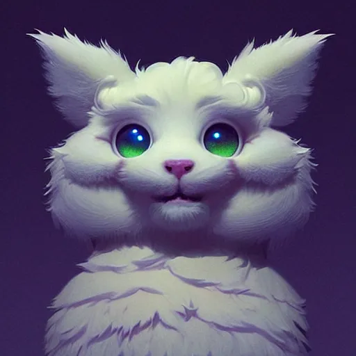 Prompt: cute fluffy creature:: by beeple and James Gilleard and Justin Gerard :: ornate, dynamic, particulate, intricate, elegant, highly detailed, centered, artstation, smooth, sharp focus, octane render, 3d