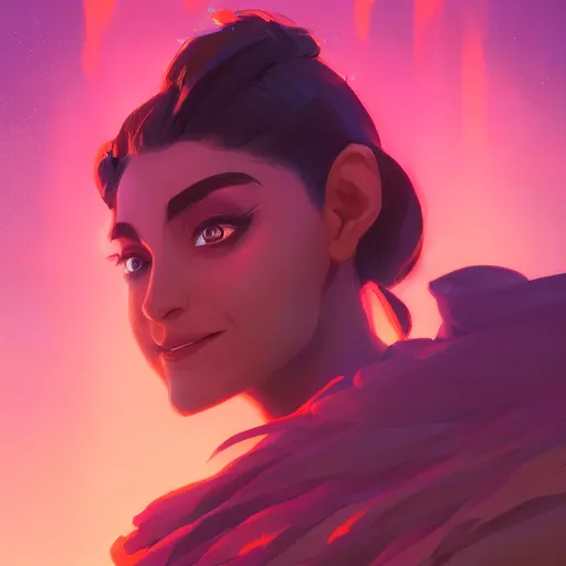 Image similar to profile portrait, maya ali mage, gloomhaven, dynamic lighting, gaudy colors, octane render aesthetic, matte painting concept art, official fanart behance hd artstation by jesper ejsing, by rhads and makoto shinkai and lois van baarle and ilya kuvshinov and rossdraws